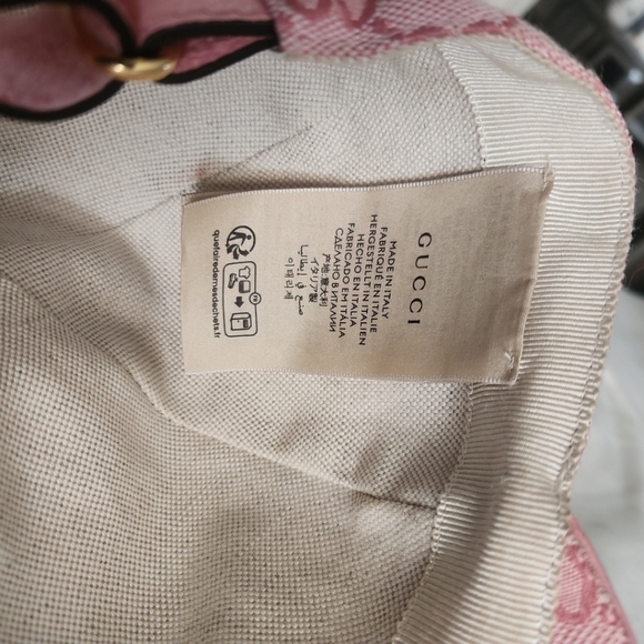 Gucci GG Supreme Monogram Canvas Cotton Baseball Cap, Pink Size Large - Picture 12 of 13